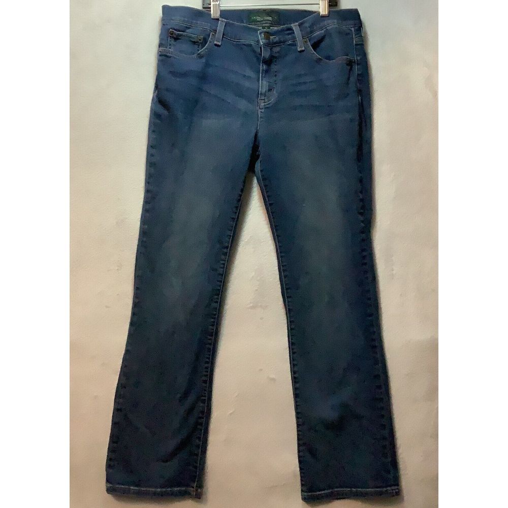 LRL Lauren jeans co Womens size 10 medium wash w fade straight midrise
